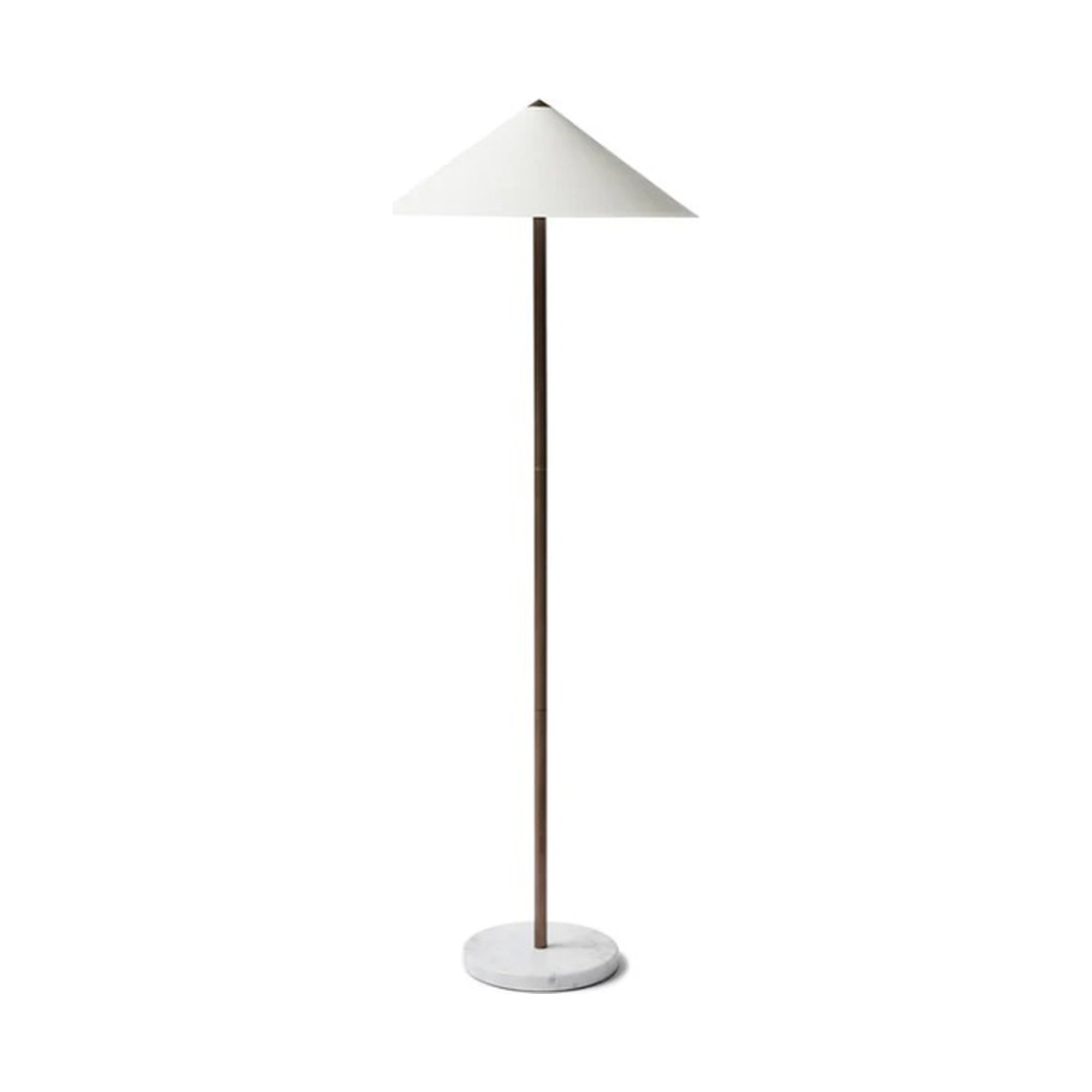 Aitken floor lamp with marble base and bronze frame