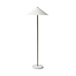 Aitken floor lamp with marble base and bronze frame