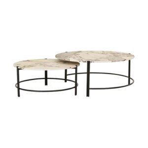 Atlas Twin marble nesting coffee tables